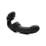 Slim Rider Ribbed Vibrating Silicone Strapless Strap On - Image 5