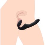Slim Rider Ribbed Vibrating Silicone Strapless Strap On - Image 4