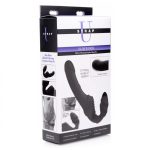 Slim Rider Ribbed Vibrating Silicone Strapless Strap On - Image 2
