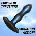 Vibrating and Thrusting Remote Control Silicone Anal Plug - Image 11