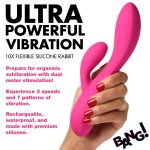 10X Flexible Silicone Rabbit Vibrator - Pink - Image 11