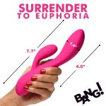 10X Flexible Silicone Rabbit Vibrator - Pink - Image 9