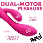 10X Flexible Silicone Rabbit Vibrator - Pink - Image 7