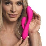 10X Flexible Silicone Rabbit Vibrator - Pink - Image 5