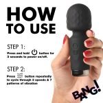 10X Mini Silicone Wand - Black - Image 7