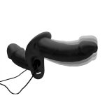 Power Pegger Black Silicone Vibrating Double Dildo with Harness - Image 7