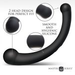 10X Vibra-Crescent Vibrating Silicone Dual-Ended Dildo - Black - Image 7