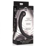 10X Vibra-Crescent Vibrating Silicone Dual-Ended Dildo - Black - Image 2